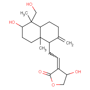 CAS No:5508-58-7 (3E,4S)-3-[2-[(1R,4aS,5R,6R,8aS)-6-hydroxy-5-(hydroxymethyl)-5,<br />8a-dimethyl-2-methylidene-3,4,4a,6,7,<br />8-hexahydro-1H-naphthalen-1-yl]ethylidene]-4-hydroxyoxolan-2-one