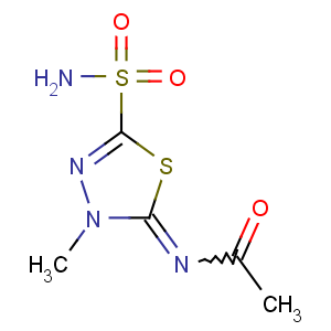 CAS No:554-57-4 N-(3-methyl-5-sulfamoyl-1,3,4-thiadiazol-2-ylidene)acetamide