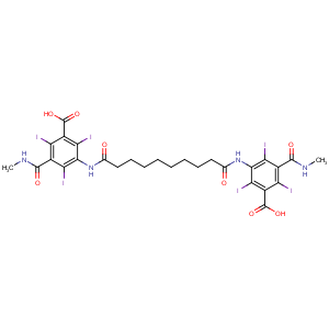 CAS No:5591-33-3 Benzoic acid,3,3'-[(1,10-dioxo-1,10-decanediyl)diimino]bis[2,4,6-triiodo-5-[(methylamino)carbonyl]-