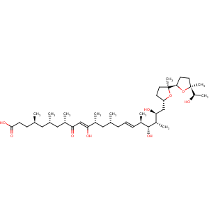 CAS No:56092-81-0 10,16-Docosadienoicacid,11,19,21-trihydroxy-4,6,8,12,14,18,20-heptamethyl-22-[(2S,2'R,5S,5'S)-octahydro-5'-[(1R)-1-hydroxyethyl]-2,5'-dimethyl[2,2'-bifuran]-5-yl]-9-oxo-,(4R,6S,8S,10Z,12R,14R,16E,18R,19R,20S,21S)-
