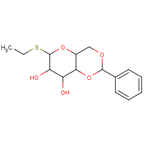 CAS No:56119-28-9 (4aR,6S,7R,8R,8aR)-6-ethylsulfanyl-2-phenyl-4,4a,6,7,8,<br />8a-hexahydropyrano[3,2-d][1,3]dioxine-7,8-diol