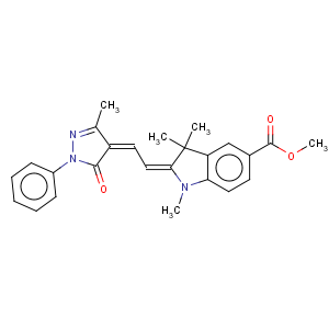 CAS No:5718-26-3 1H-Indole-5-carboxylicacid,2-[2-(1,5-dihydro-3-methyl-5-oxo-1-phenyl-4H-pyrazol-4-ylidene)ethylidene]-2,3-dihydro-1,3,3-trimethyl-,methyl ester