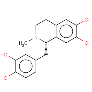 CAS No:57231-31-9 6,7-Isoquinolinediol,1-[(3,4-dihydroxyphenyl)methyl]-1,2,3,4-tetrahydro-2-methyl-, (1S)-