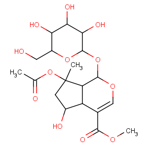 CAS No:57420-46-9 methyl<br />(1S,4aS,5R,7S,7aS)-7-acetyloxy-5-hydroxy-7-methyl-1-[(2S,3R,4S,5S,6R)-3,<br />4,5-trihydroxy-6-(hydroxymethyl)oxan-2-yl]oxy-4a,5,6,<br />7a-tetrahydro-1H-cyclopenta[c]pyran-4-carboxylate