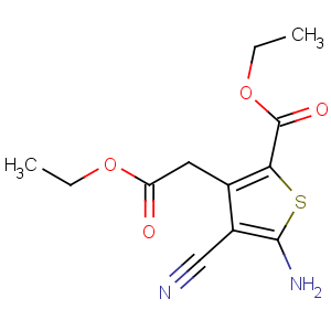 CAS No:58168-20-0 ethyl 5-amino-4-cyano-3-(2-ethoxy-2-oxoethyl)thiophene-2-carboxylate