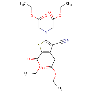 CAS No:58194-26-6 ethyl<br />5-[bis(2-ethoxy-2-oxoethyl)amino]-4-cyano-3-(2-ethoxy-2-oxoethyl)<br />thiophene-2-carboxylate