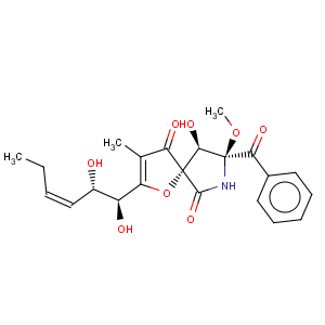 CAS No:58523-30-1 1-Oxa-7-azaspiro[4.4]non-2-ene-4,6-dione,8-benzoyl-2-[(1S,2S,3Z)-1,2-dihydroxy-3-hexen-1-yl]-9-hydroxy-8-methoxy-3-methyl-,(5S,8S,9R)-
