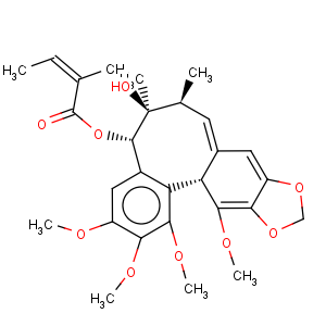 CAS No:58546-55-7 2-Butenoic acid,2-methyl-,(5S,6S,7S,13aS)-5,6,7,8-tetrahydro-6-hydroxy-1,2,3,13-tetramethoxy-6,7-dimethylbenzo[3,4]cycloocta[1,2-f][1,3]benzodioxol-5-ylester, (2Z)-