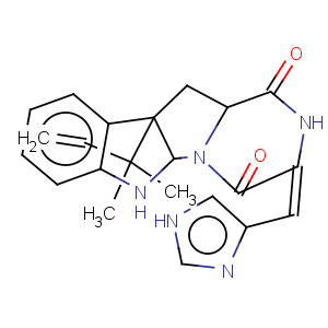 CAS No:58735-64-1 2H-Pyrazino[1',2':1,5]pyrrolo[2,3-b]indole-1,4(3H,5aH)-dione,10b-(1,1-dimethyl-2-propen-1-yl)-6,10b,11,11a-tetrahydro-3-(1H-imidazol-5-ylmethylene)-,(3E,5aS,10bR,11aS)-