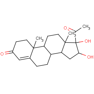 CAS No:595-77-7 (8R,9S,10R,13S,14S,16R,17S)-17-acetyl-16,17-dihydroxy-10,13-dimethyl-2,<br />6,7,8,9,11,12,14,15,16-decahydro-1H-cyclopenta[a]phenanthren-3-one