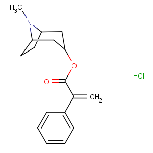 CAS No:5978-81-4 Benzeneacetic acid, a-methylene-,8-methyl-8-azabicyclo[3.2.1]oct-3-yl ester, hydrochloride, endo- (9CI)