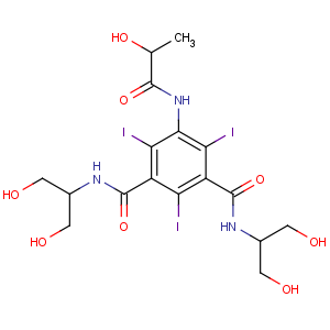 CAS No:60166-93-0 1-N,3-N-bis(1,<br />3-dihydroxypropan-2-yl)-5-[[(2S)-2-hydroxypropanoyl]amino]-2,4,<br />6-triiodobenzene-1,3-dicarboxamide