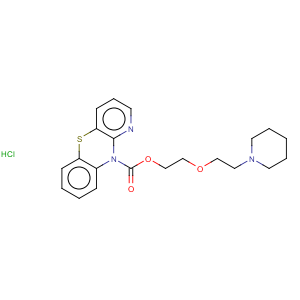 CAS No:6056-11-7 10H-Pyrido[3,2-b][1,4]benzothiazine-10-carboxylicacid, 2-[2-(1-piperidinyl)ethoxy]ethyl ester, hydrochloride (1:1)