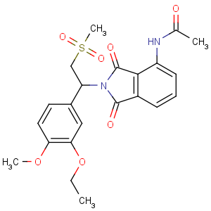 CAS No:608141-41-9 N-[2-[(1S)-1-(3-ethoxy-4-methoxyphenyl)-2-methylsulfonylethyl]-1,<br />3-dioxoisoindol-4-yl]acetamide
