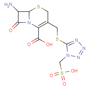 CAS No:61270-71-1 (6R,<br />7R)-7-amino-8-oxo-3-[[1-(sulfomethyl)tetrazol-5-yl]sulfanylmethyl]-5-<br />thia-1-azabicyclo[4.2.0]oct-2-ene-2-carboxylic acid