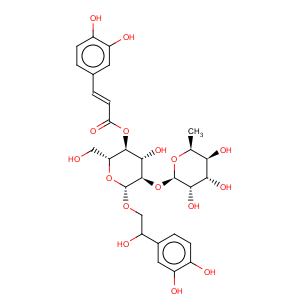 CAS No:61276-16-2 b-D-Glucopyranose, 3-O-(6-deoxy-a-L-mannopyranosyl)-1,2-O-[(2S)-2-(3,4-dihydroxyphenyl)-1,2-ethanediyl]-,4-[(2E)-3-(3,4-dihydroxyphenyl)-2-propenoate]