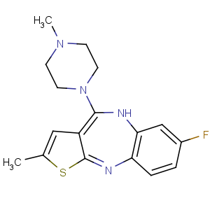 CAS No:61325-80-2 7-fluoro-2-methyl-4-(4-methylpiperazin-1-yl)-5H-thieno[3,2-c][1,<br />5]benzodiazepine