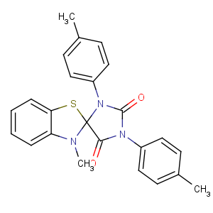 CAS No:62689-07-0 Spiro(benzothiazole-2(3H),4-imidazolidine)-2,5-dione, 3-methyl-1,3-bis(4-methylphenyl)-