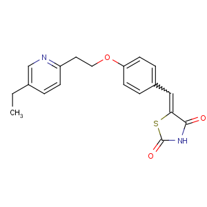 CAS No:627502-58-3 (5Z)-5-[[4-[2-(5-ethylpyridin-2-yl)ethoxy]phenyl]methylidene]-1,<br />3-thiazolidine-2,4-dione