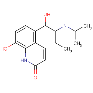 CAS No:62929-91-3 2(1H)-Quinolinone,8-hydroxy-5-[(1R,2S)-1-hydroxy-2-[(1-methylethyl)amino]butyl]-, hydrochloride(1:1), rel-