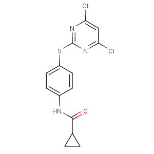 CAS No:639090-53-2 N-[4-(4,6-dichloropyrimidin-2-yl)sulfanylphenyl]cyclopropanecarboxamide