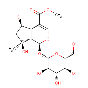 CAS No:64421-28-9 Cyclopenta[c]pyran-4-carboxylicacid, 1-(b-D-glucopyranosyloxy)-1,4a,5,6,7,7a-hexahydro-5,7-dihydroxy-7-methyl-,methyl ester, (1S,4aS,5R,7S,7aS)-