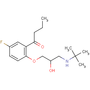 CAS No:64552-17-6 1-[2-[3-(tert-butylamino)-2-hydroxypropoxy]-5-fluorophenyl]butan-1-one