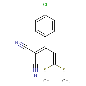CAS No:64573-35-9 2-[1-(4-chlorophenyl)-3,<br />3-bis(methylsulfanyl)prop-2-enylidene]propanedinitrile