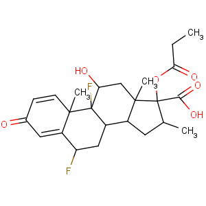 CAS No:65429-42-7 (6S,8S,9R,10S,11S,13S,14S,16R,17R)-6,9-difluoro-11-hydroxy-10,13,<br />16-trimethyl-3-oxo-17-propanoyloxy-6,7,8,11,12,14,15,<br />16-octahydrocyclopenta[a]phenanthrene-17-carboxylic acid