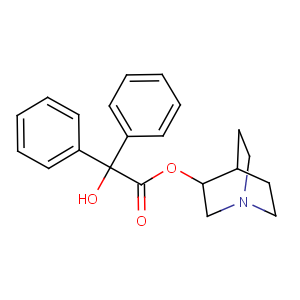 CAS No:6581-06-2 1-azabicyclo[2.2.2]octan-3-yl 2-hydroxy-2,2-diphenylacetate