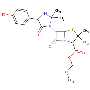 CAS No:67337-44-4 methoxymethyl<br />6-[4-(4-hydroxyphenyl)-2,2-dimethyl-5-oxoimidazolidin-1-yl]-3,<br />3-dimethyl-7-oxo-4-thia-1-azabicyclo[3.2.0]heptane-2-carboxylate