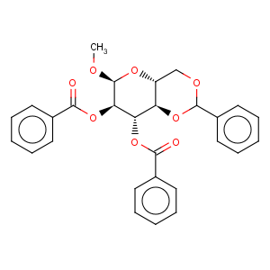 CAS No:6748-91-0 a-D-Glucopyranoside, methyl4,6-O-(phenylmethylene)-, dibenzoate (9CI)