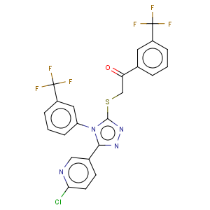 CAS No:680217-03-2 2-((5-(6-Chloro-3-pyridyl)-4-[3-(trifluoromethyl)phenyl]-4H-1,2,4-triazole-3-yl)thio-1-[3-(trifluoromethyl)phenyl]ethan-1-one