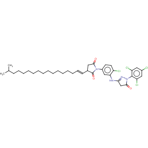 CAS No:68240-17-5 2,5-Pyrrolidinedione,1-[4-chloro-3-[[4,5-dihydro-5-oxo-1-(2,4,6-trichlorophenyl)-1H-pyrazol-3-yl]amino]phenyl]-3-isooctadecen-1-yl-