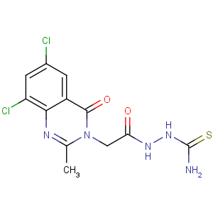 CAS No:68241-04-3 [[2-(6,8-dichloro-2-methyl-4-oxo-quinazolin-3-yl)acetyl]amino]thiourea