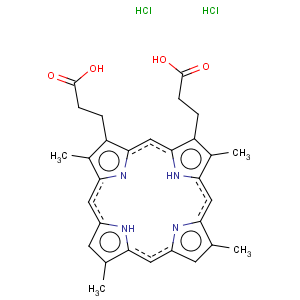 CAS No:68929-05-5 21H,23H-Porphine-2,18-dipropanoicacid, 3,7,12,17-tetramethyl-, hydrochloride (1:2)