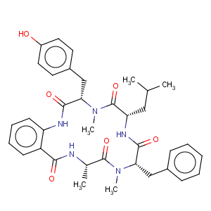 CAS No:691363-62-9 Cyclo(L-alanyl-N-methyl-L-phenylalanyl-L-valyl-N-methyl-L-tyrosyl-2-aminobenzoyl)(9CI)