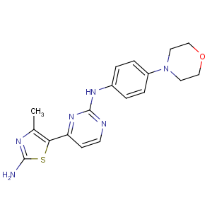 CAS No:693228-63-6 4-methyl-5-[2-(4-morpholin-4-ylanilino)pyrimidin-4-yl]-1,<br />3-thiazol-2-amine
