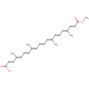 CAS No:6983-79-5 2,4,6,8,10,12,14,16,18-Eicosanonaenedioicacid, 4,8,13,17-tetramethyl-, 1-methyl ester,(2E,4Z,6E,8E,10E,12E,14E,16E,18E)-