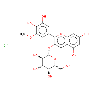 CAS No:6988-81-4 1-Benzopyrylium,2-(3,4-dihydroxy-5-methoxyphenyl)-3-(b-D-glucopyranosyloxy)-5,7-dihydroxy-, chloride (1:1)