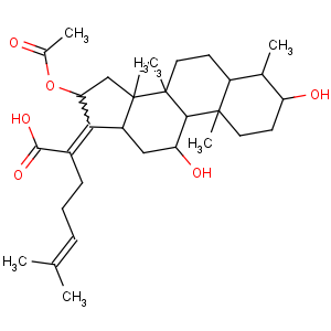 CAS No:6990-06-3 (2Z)-2-[(3R,4S,5S,8S,9S,10S,11R,13R,14S,16S)-16-acetyloxy-3,<br />11-dihydroxy-4,8,10,14-tetramethyl-2,3,4,5,6,7,9,11,12,13,15,<br />16-dodecahydro-1H-cyclopenta[a]phenanthren-17-ylidene]-6-methylhept-5-<br />enoic acid