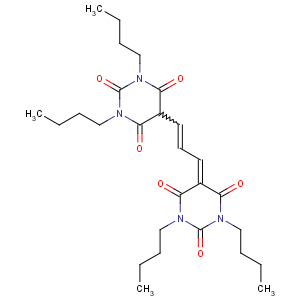 CAS No:70363-83-6 1,3-dibutyl-5-[(E)-3-(1,3-dibutyl-2,4,6-trioxo-1,<br />3-diazinan-5-yl)prop-2-enylidene]-1,3-diazinane-2,4,6-trione