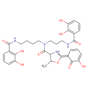 CAS No:70393-50-9 4-Oxazolecarboxamide,N-[4-[(2,3-dihydroxybenzoyl)amino]butyl]-N-[3-[(2,3-dihydroxybenzoyl)amino]propyl]-2-(2,3-dihydroxyphenyl)-4,5-dihydro-5-methyl-,(4S,5R)-