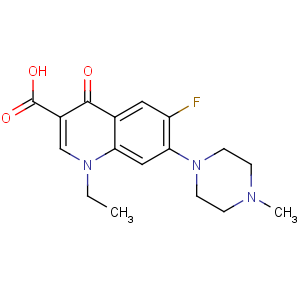 CAS No:70458-92-3 1-ethyl-6-fluoro-7-(4-methylpiperazin-1-yl)-4-oxoquinoline-3-carboxylic<br />acid
