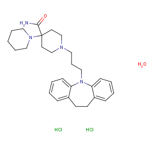 CAS No:7075-03-8 1-[3-(5,<br />6-dihydrobenzo[b][1]benzazepin-11-yl)propyl]-4-piperidin-1-ylpiperidine-<br />4-carboxamide