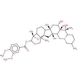 CAS No:71-62-5 Cevane-3,4,12,14,16,17,20-heptol,4,9-epoxy-, 3-(3,4-dimethoxybenzoate), (3b,4a,16b)-