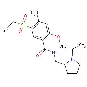 CAS No:71675-85-9 4-amino-N-[(1-ethylpyrrolidin-2-yl)methyl]-5-ethylsulfonyl-2-<br />methoxybenzamide