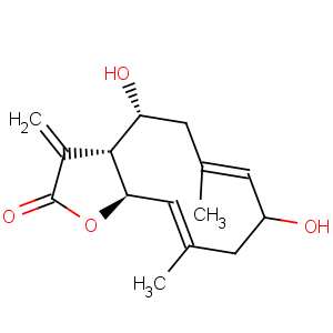 CAS No:72229-33-5 Cyclodeca[b]furan-2(3H)-one,3a,4,5,8,9,11a-hexahydro-4,8-dihydroxy-6,10-dimethyl-3-methylene-,(3aR,4R,6E,8S,10E,11aR)-