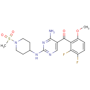 CAS No:741713-40-6 [4-amino-2-[(1-methylsulfonylpiperidin-4-yl)amino]pyrimidin-5-yl]-(2,<br />3-difluoro-6-methoxyphenyl)methanone
