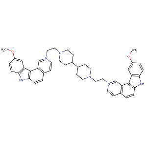 CAS No:74517-42-3 7H-Pyrido[4,3-c]carbazolium,2,2'-([4,4'-bipiperidine]-1,1'-diyldi-2,1-ethanediyl)bis[10-methoxy-,dichloride (9CI)